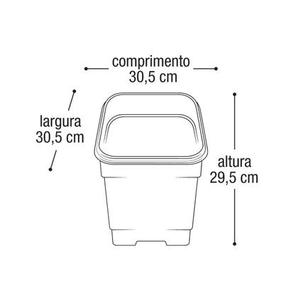 Imagem de Vaso de Planta Quadrado Grande Plástico Preto Arqplast