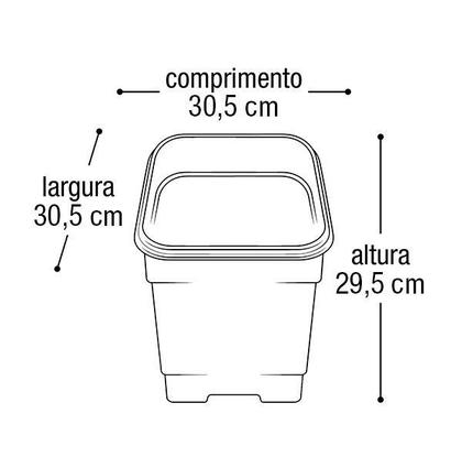 Imagem de Vaso de Planta Quadrado Grande Plástico Terra Cota Arqplast