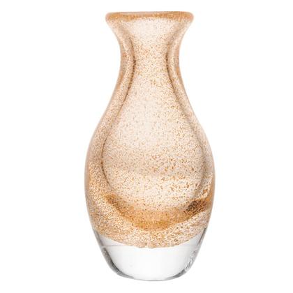 Imagem de Vaso de Plantas Flores Italy Vidro Murano Dourado Transparente 10x20cm Wolff
