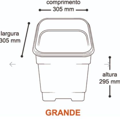 Imagem de Vaso de Plantas Quadrado Grande 30x30x29 Preto 25295 Arqplast