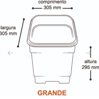 Imagem de Vaso de Plantas Quadrado Grande30x30x29 Preto 25295 Arqplast