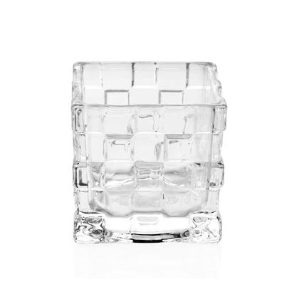 Imagem de Vaso de Vidro Castiçal Porta Vela Cristal Quadrado Decoração