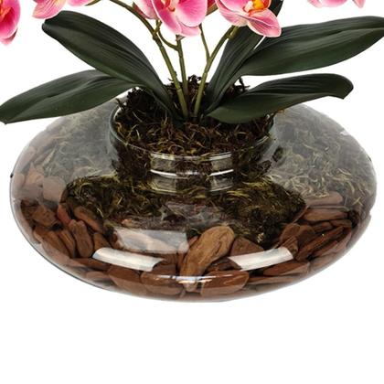 Imagem de Vaso De Vidro Flores Artificiais Decoração Terrário Planta