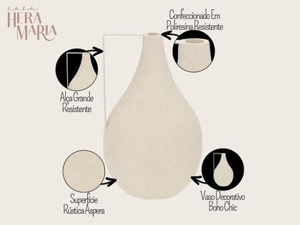 Imagem de Vaso Decorativo Boho Chic Mesa Chão Redondo Em Poliresina