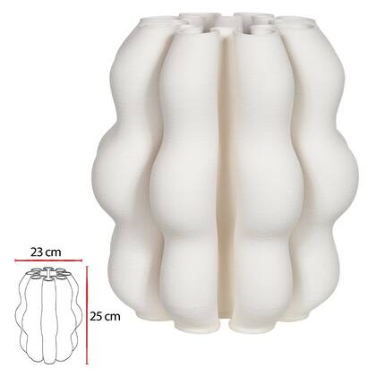 Imagem de Vaso Decorativo Cerâmica 3D Branco 25cm 23d