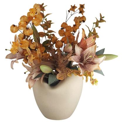 Imagem de Vaso decorativo ceramica atomo iii bege rustico 24cm
