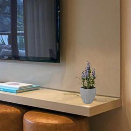 Imagem de Vaso Decorativo Cimento 23,5cm - Enfeite de Sala - Arranjo Planta Artificial