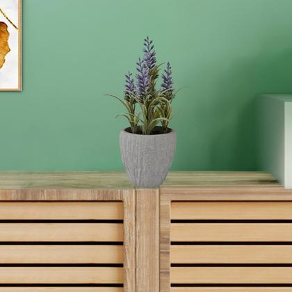 Imagem de Vaso Decorativo Cimento 23,5cm - Enfeite de Sala - Arranjo Planta Artificial