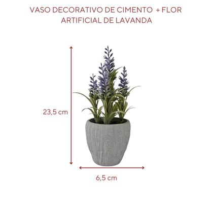 Imagem de Vaso Decorativo Cimento 23,5cm - Enfeite de Sala - Arranjo Planta Artificial