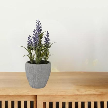Imagem de Vaso Decorativo Cimento 23,5cm - Enfeite de Sala - Arranjo Planta Artificial