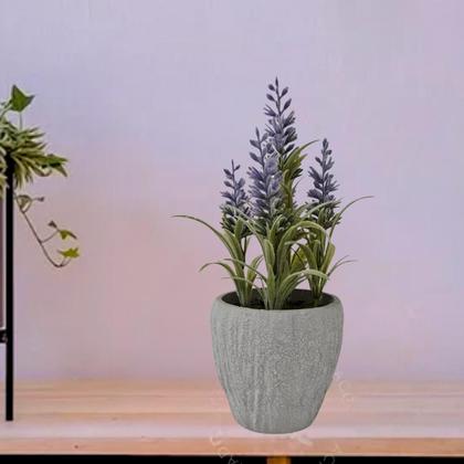 Imagem de Vaso Decorativo Cimento 23,5cm - Enfeite de Sala - Arranjo Planta Artificial