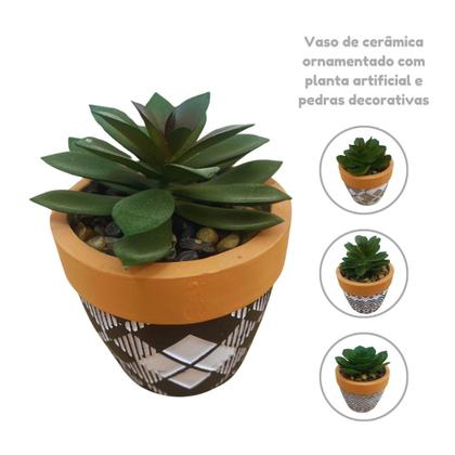 Imagem de Vaso decorativo de cimento com planta