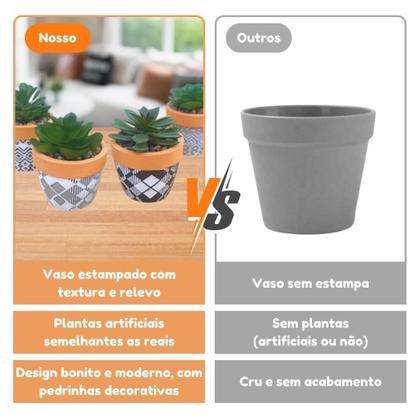 Imagem de Vaso decorativo de cimento com planta
