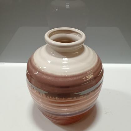 Imagem de Vaso Decorativo Home&Co 20x17x17cm Cerâmica Marrom Decoração para Flores Sala Estante e Casa