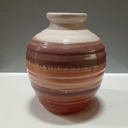 Imagem de Vaso Decorativo Home&Co 20x17x17cm Cerâmica Marrom Decoração para Flores Sala Estante e Casa
