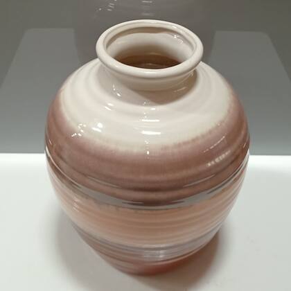 Imagem de Vaso Decorativo Home&Co 26x20x20cm Cerâmica Marrom Enfeite Decoração para Flores Sala e Mesa