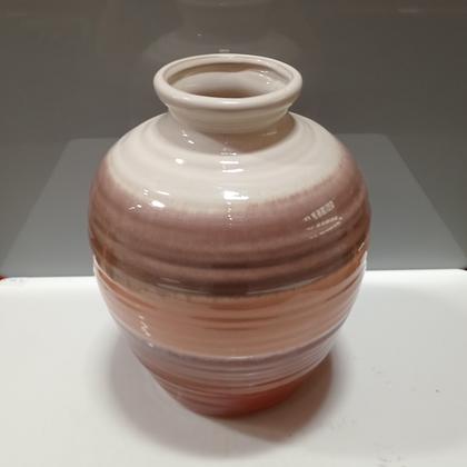 Imagem de Vaso Decorativo Home&Co 26x20x20cm Cerâmica Marrom Enfeite Decoração para Flores Sala e Mesa