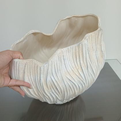 Imagem de Vaso Decorativo Home&Co 30x40cm Cerâmica Branco Decoração para Flores Sala Estante e Casa