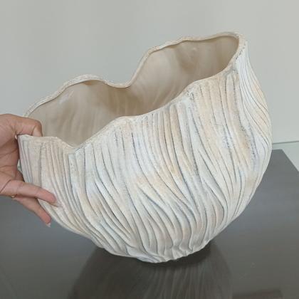 Imagem de Vaso Decorativo Home&Co 30x40cm Cerâmica Branco Decoração para Flores Sala Estante e Casa