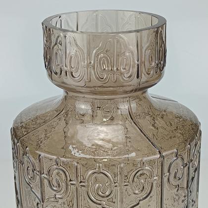 Imagem de Vaso Decorativo Home&Co 31x16x16cm Vidro Cinza Enfeite para Flores Decoração Sala e Ambiente