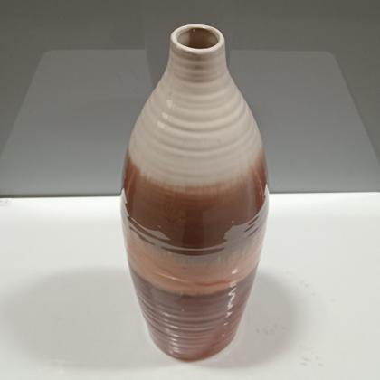 Imagem de Vaso Decorativo Home&Co 32x12x12cm Cerâmica Marrom para Flores Enfeite Decoração Sala e Quarto