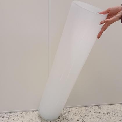 Imagem de Vaso Decorativo Home&Co 80x18x18cm Vidro Branco Enfeite para Flores Decoração Sala e Ambiente