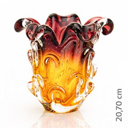 Imagem de Vaso Em Cristal Murano Lilás E Âmbar - São Marcos 18cm