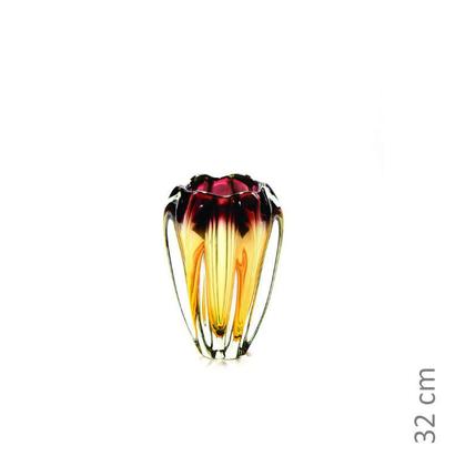 Imagem de Vaso Em Cristal Murano Lilás E Âmbar - São Marcos
