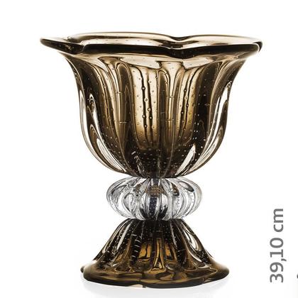 Imagem de Vaso Em Cristal Murano Marrom - Assinado - São Marcos
