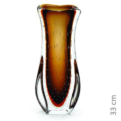 Imagem de Vaso Em Cristal Murano Marrom - São Marcos 33Cm