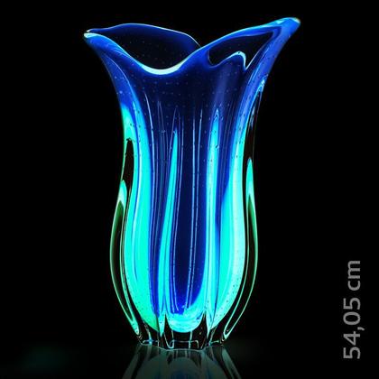 Imagem de Vaso Em Cristal Murano Vermelho E Âmbar - São Marcos 47cm