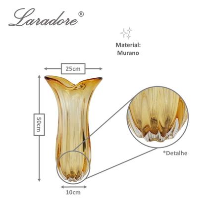 Imagem de Vaso Extra Grande de Murano Decorativo Laradore - Cor Âmbar