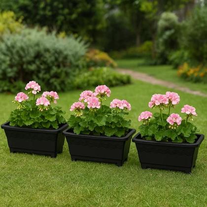 Imagem de Vaso floreira 9,5l 3un 6un grande preta jardim floricultura