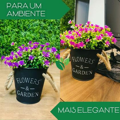 Imagem de Vaso Garden Flowers com Eucalipto com Florzinha