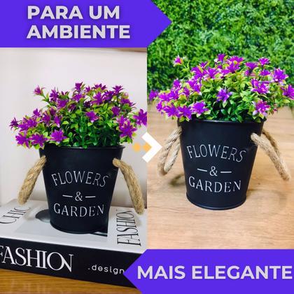 Imagem de Vaso Garden Flowers com Eucalipto com Florzinha