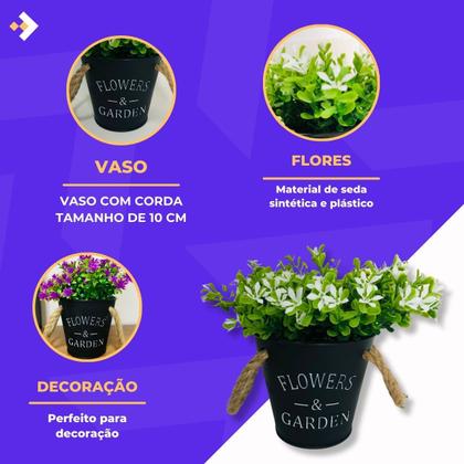 Imagem de Vaso Garden Flowers com Eucalipto com Florzinha