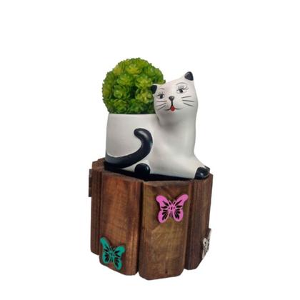 Imagem de Vaso Gatinho Cachepô Cerâmica Decoração