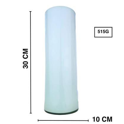 Imagem de Vaso Mesa Decoração Tubo Cilindrico Vidro Enfeite Flores Casa Escritório Sala Branco Nude 10x30 cm