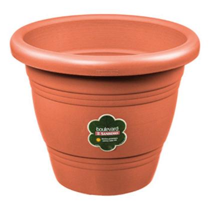 Imagem de Vaso para Planta Plástico Redondo Marrom 28cm Sanremo