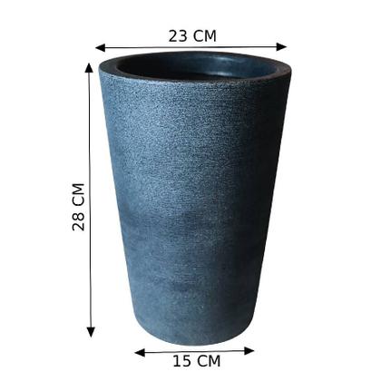 Imagem de  Vaso para plantas e flores decorativo Coluna Redondo Cone modelo  grafiato Tamanho PP 28x23