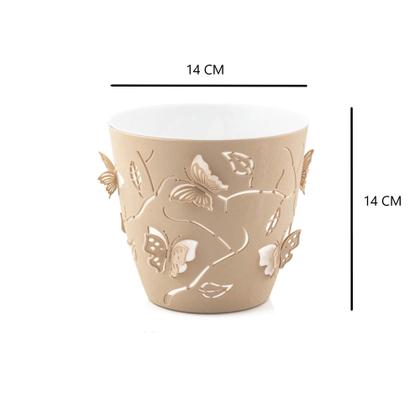 Imagem de Vaso Planta Jarro Cachepot Flores Borboleta 3D 1,4L Plasvale