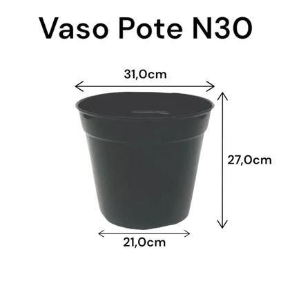 Imagem de Vaso Pote Preto N30 31Cm L X 27Cm A