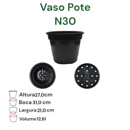 Imagem de Vaso Pote Preto N30 31cm L X 27cm A