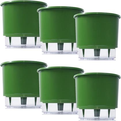 Imagem de Vaso Raiz Auto Irrigável Grande N4 Verde Es Temperos Kit 6pc