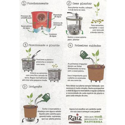 Imagem de Vaso Raiz Autoirrigavel Médio N3 Vermelho Flores Kit 2 Peças