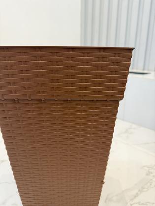 Imagem de Vaso Rattan Quadrado Plástico Decorativo Cores