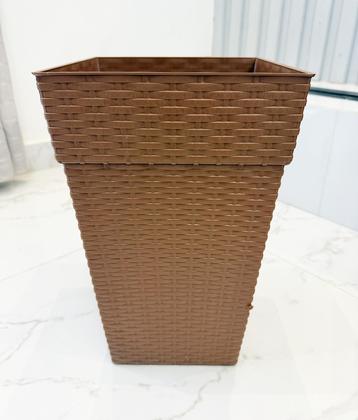 Imagem de Vaso Rattan Quadrado Plástico Decorativo Cores