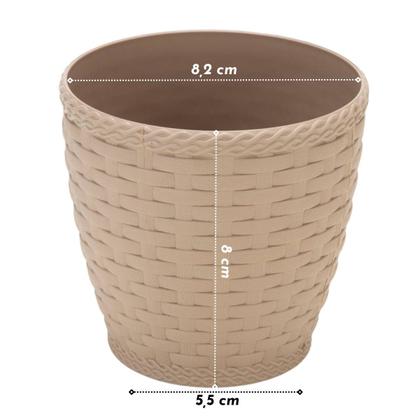 Imagem de Vaso Rattan Redondo M3 (300ml) Cor Palha INJEPLASTEC