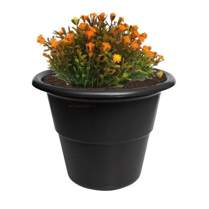 Imagem de Vaso Redondo Grande Flores Plantas Jardim Plástico Preto 232