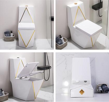 Imagem de Vaso Sanitário Acoplado (monobloco) Imperial Diamond Gold